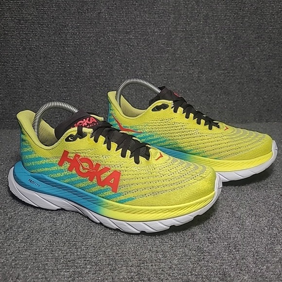 Hoka One One Womens Mach 5 Yellow Running Shoes Sneakers Size 8B - Picture 3 of 14